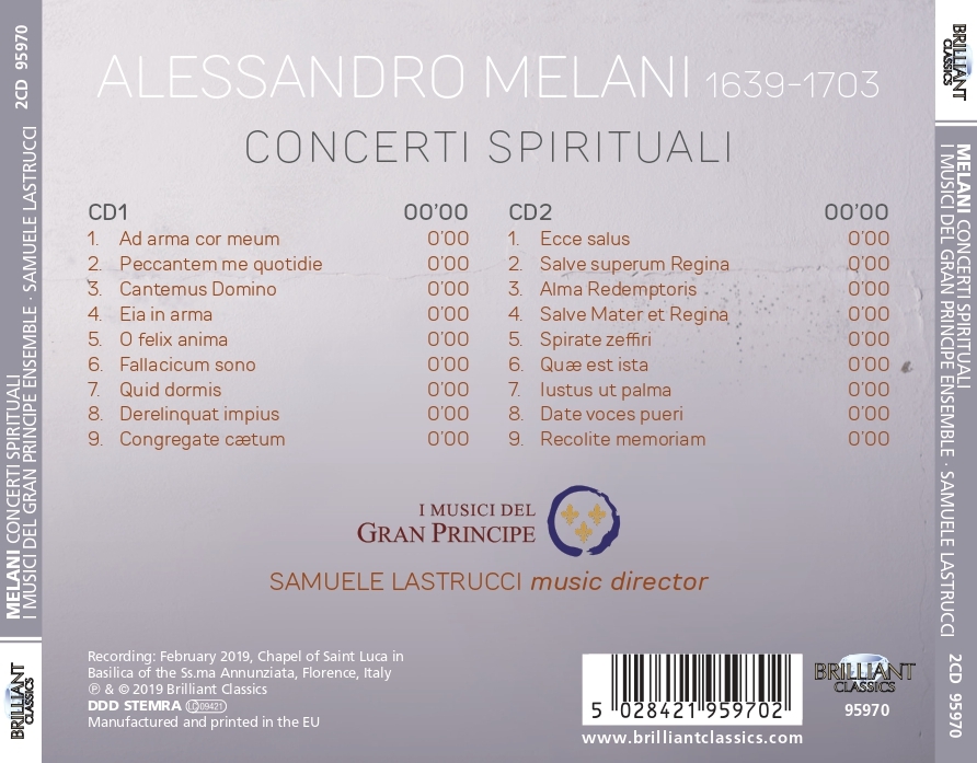 Cover dell album musicale Melani Concerti Spirituali